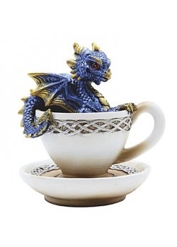 Assorted Dragons in Teacups Figures